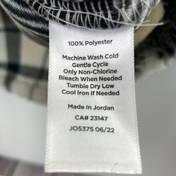 T by TALBOTS Fleece Jacket Womens cream black Plaid Full Zip Soft Pockets Small - Picture 11 of 13